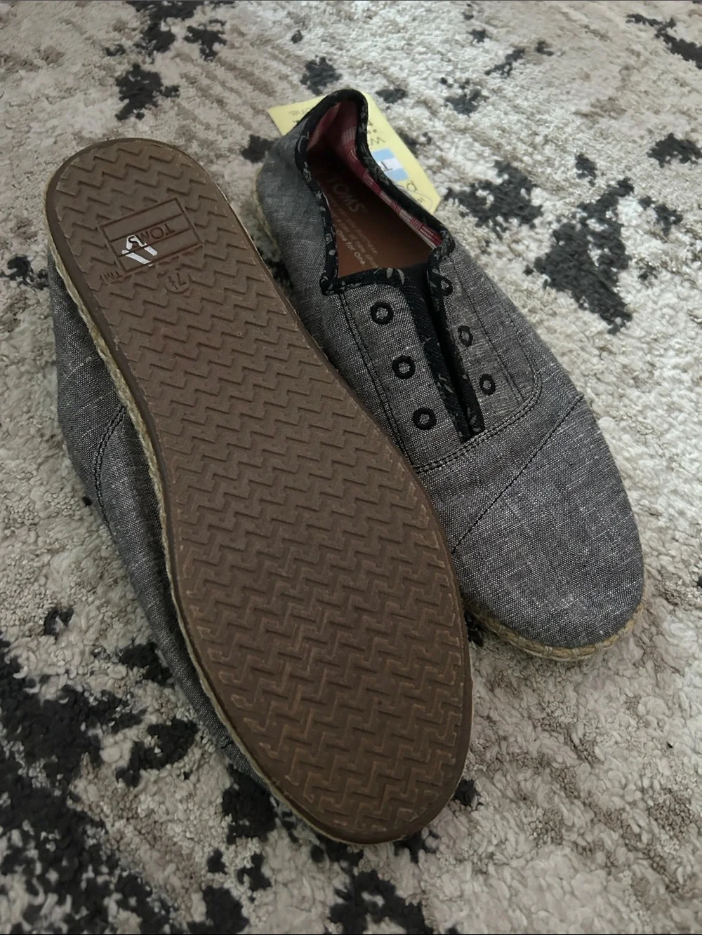 Toms Gray Canvas Slip-On Espadrilles